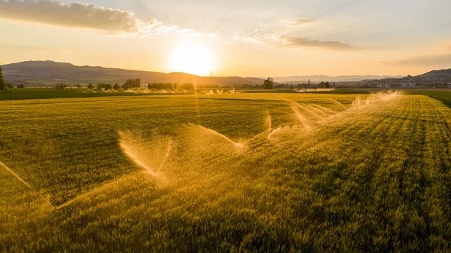 sunset, field, landscape, irrigation, agriculture, grass, summer, fresh air, east, nature, golden, sprinkler system, agricultural, horizon, turkish landscape, evening, natural, silhouette, light, turkey. Outdoor automation ideas and their site checks