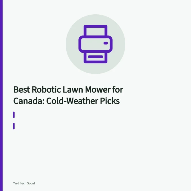 Robotic lawn mower cutting grass on a Canadian lawn. Best Robotic Lawn Mower for Canada: Cold-Weather Picks