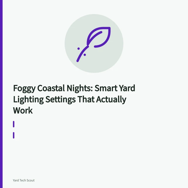 Narrow-beam path light cutting through coastal fog on wet garden steps. Foggy Coastal Nights: Smart Yard Lighting Settings That Actually Work