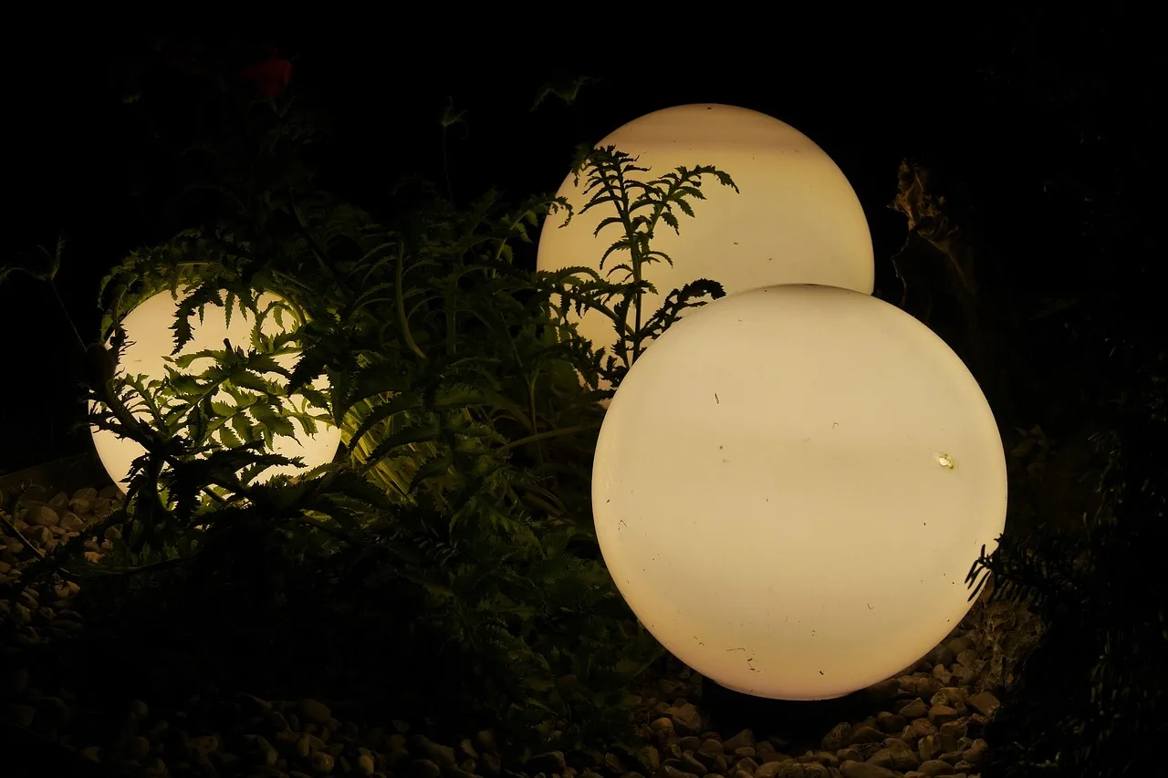 lamps, nature, outdoor lighting, garden, balls, night, lighting, lights, light. HOA Rules for Smart Outdoor Lighting: What Boards Review