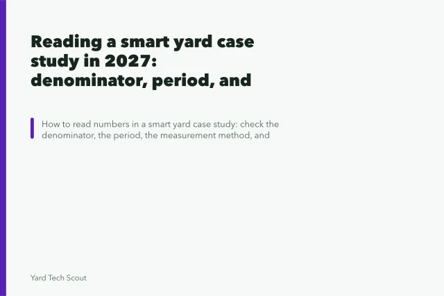 Reading a smart yard case study in 2027: denominator, period, and method. Reading a smart yard case study in 2027: denominator, period, and method