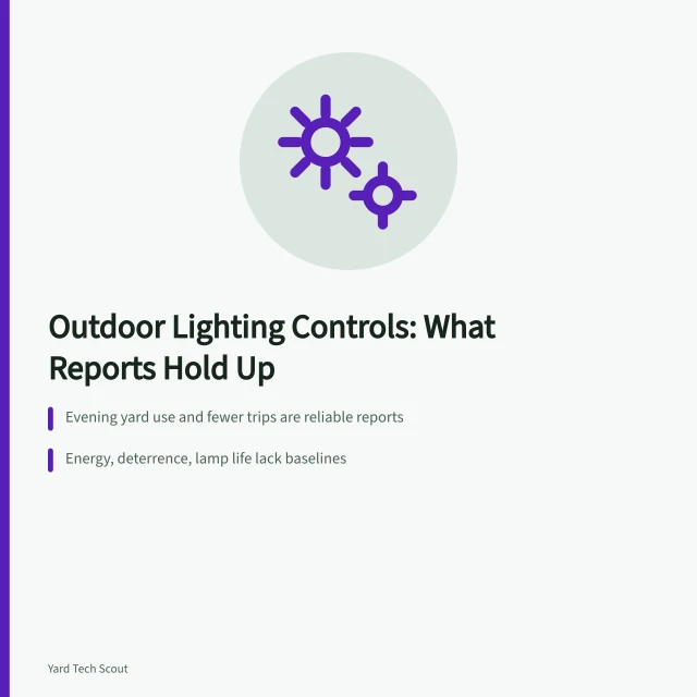Outdoor lighting control claims sorted by reliability and evidence. Outdoor lighting controls: the parts worth your attention